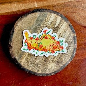 Tiger Lily Waterproof Vinyl Tiger Sticker, Painted Tiger Decal for Water Bottle, Laptop, or Journaling