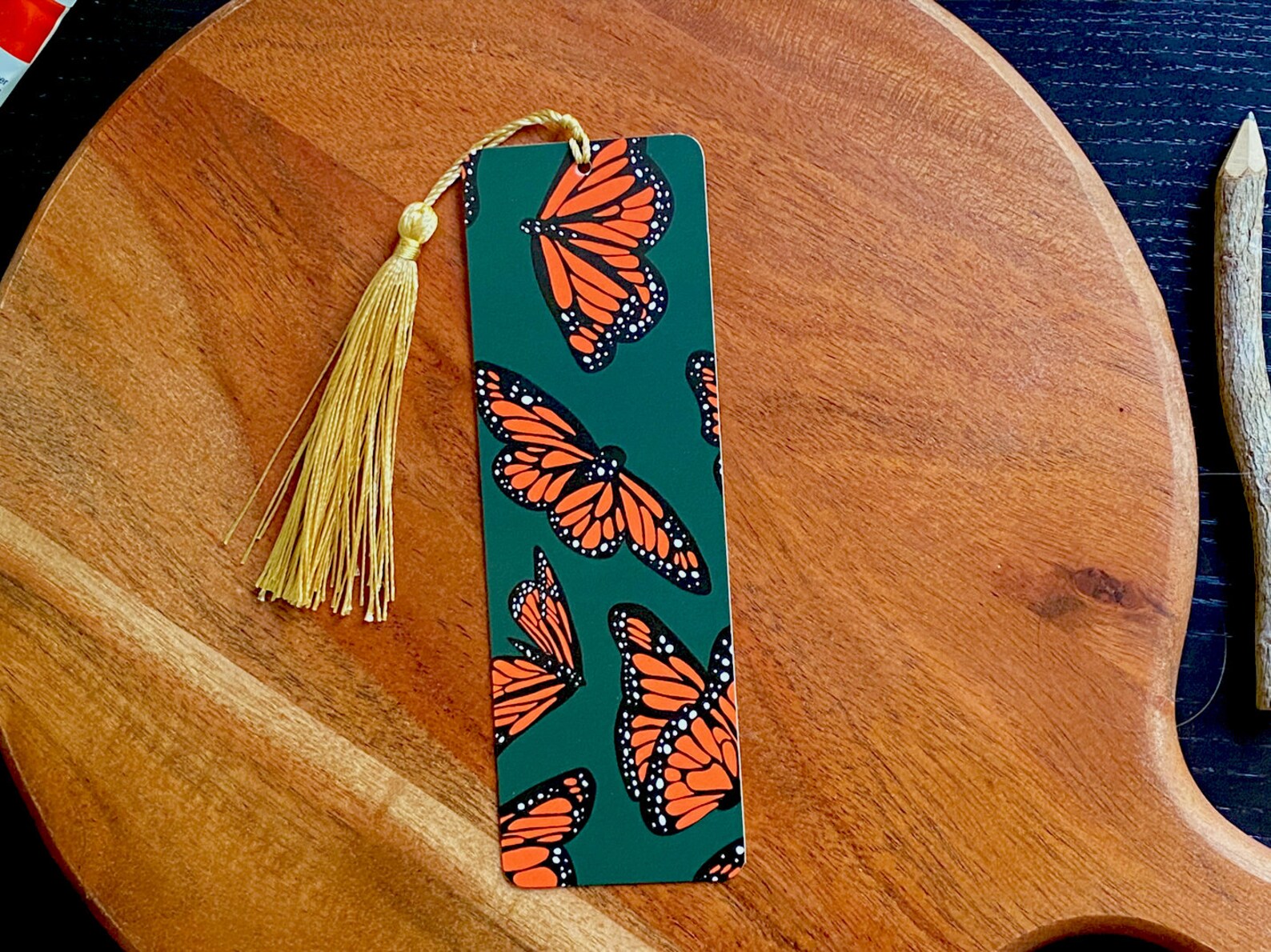 Monarch Butterflies Bookmark With Gold Tassel for Cottagecore Etsy