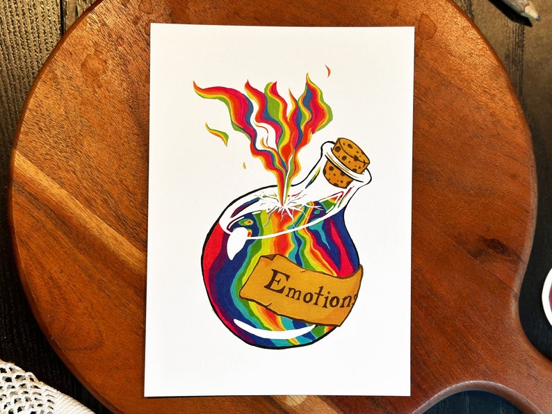 Emotion Potion Example Emotion Potion Rainbow Art Print, LGBTQIA+ Pride Decor (5x7) - Etsy