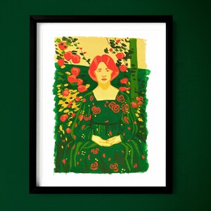 A Study in Womanhood, Portrait Art Print, Magical Girl, 5x7 Gouache Painting, Thomas Edwin Mostyn Study, Romantic Artwork, Home Decor Gift image 5