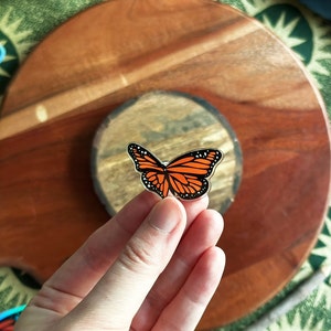 Monarch Butterfly Acrylic Pin, Brooch for Cottagecore, Fairycore, and Goblincore Lovers