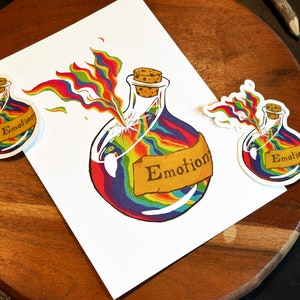 Emotion Potion Example Emotion Potion Rainbow Art Print, LGBTQIA+ Pride Decor (5x7) - Etsy