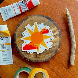 Sun & Stars Vinyl Sticker, Waterproof Decal for Water Bottles, Bullet ...