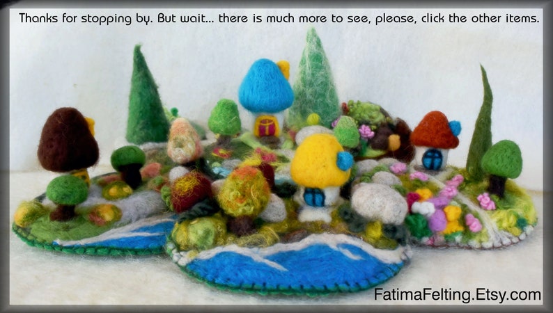 Cottage by the Enchanted Forest Dimensional Fiber Art Sculpture Mini Cottage.