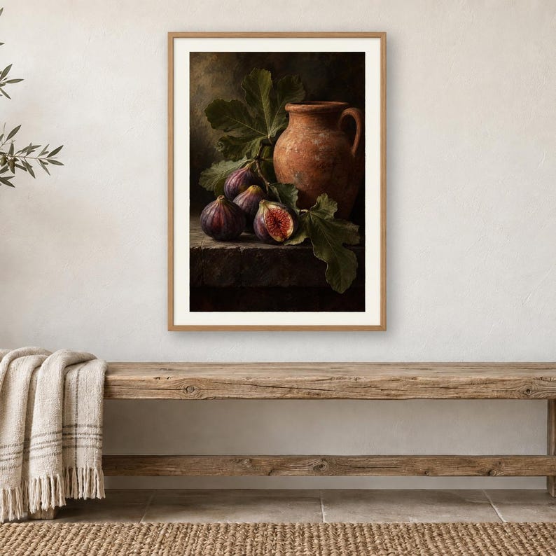 Figs and Clay Printable Wall Art | Dark Floral Still Lifes | Digital ...