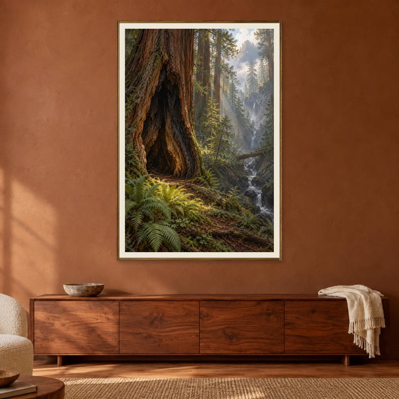 Tree Ravine Background Ravine Floor Trio, Redwood Forest Printable Art Set of 3 - Etsy