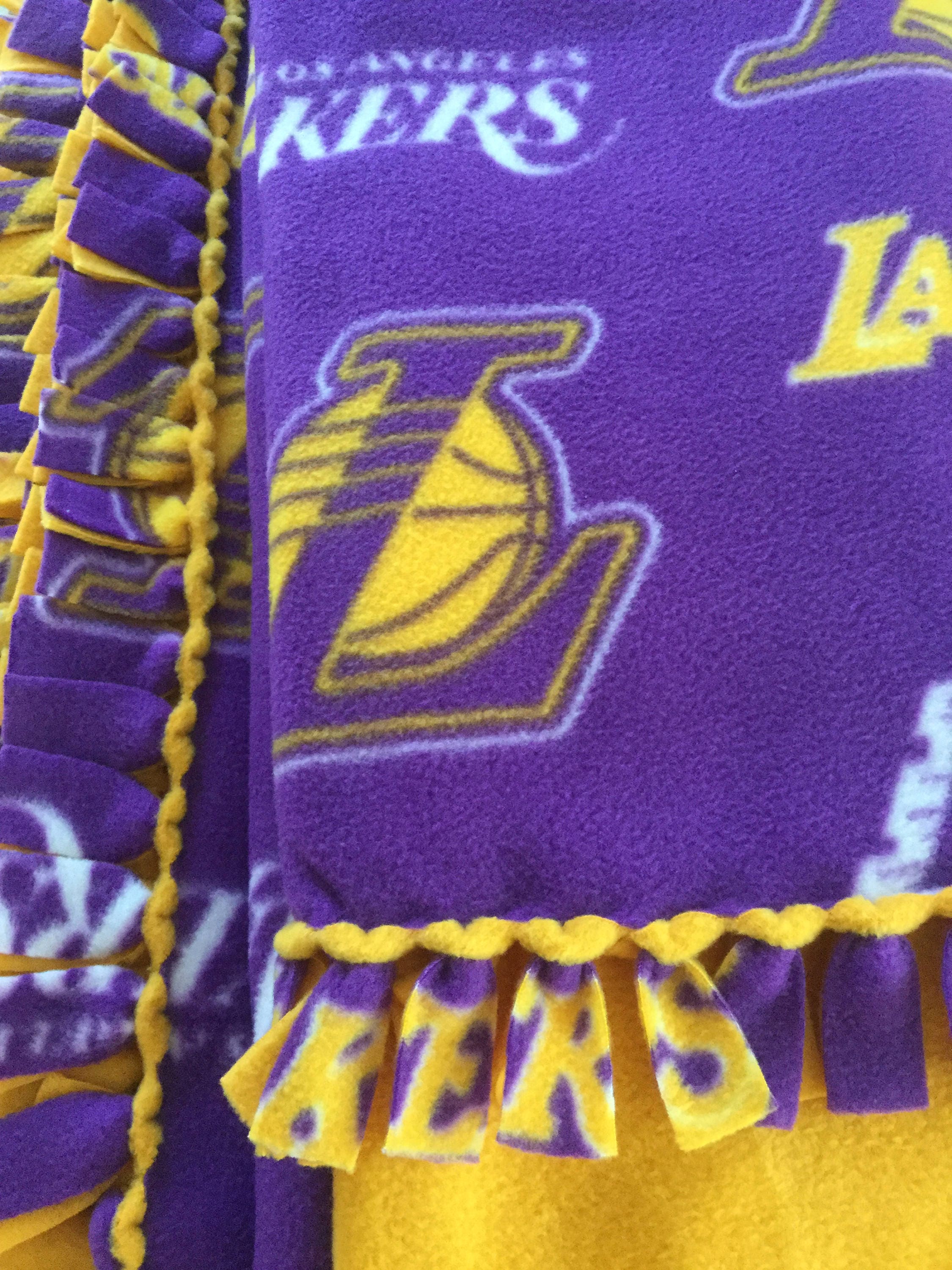 L.A. Lakers Fleece Tie Blanket Etsy