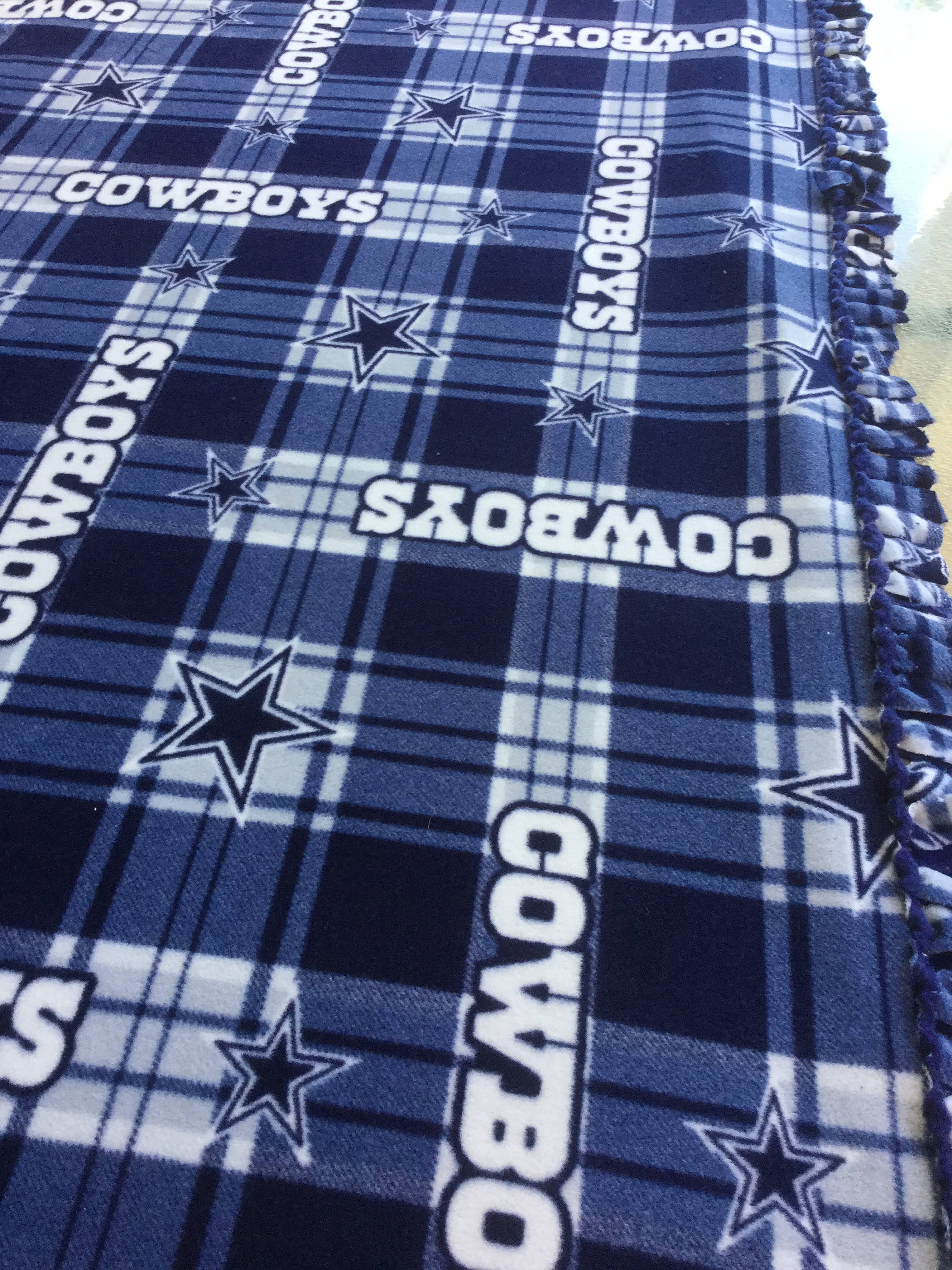 Dallas Cowboys Fleece Tie Blanket Etsy UK