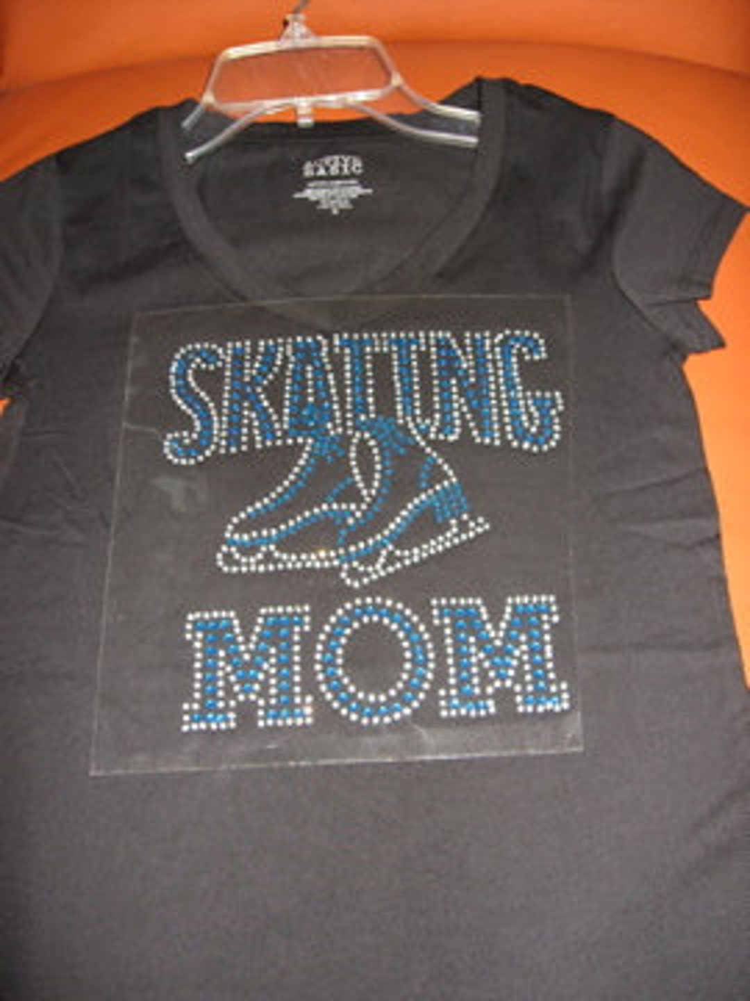 Skating Mom or Grandma in Black Tshirt, Vneck or Tank Top, the Design