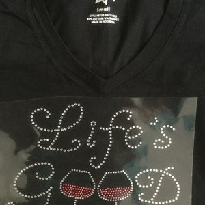 Life’s Good  T-Shirt or Tank Top In Crystal beads
