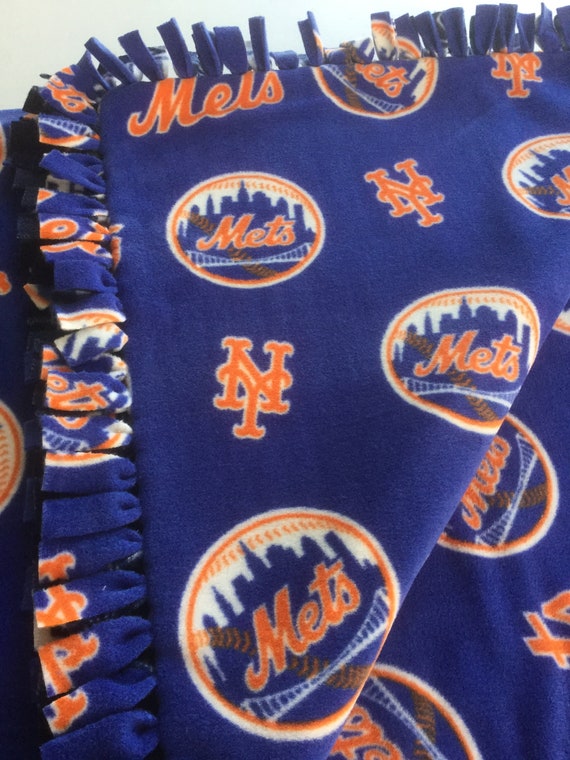 New York Mets Fleece Tie Blanket Etsy