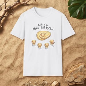 Funny Ball Python T-Shirt, Moods of an Albino Ball Python, Reptile Lover Gift, Funny Snake Shirt, Graphic Tee, Exotic Pet, Herpetology