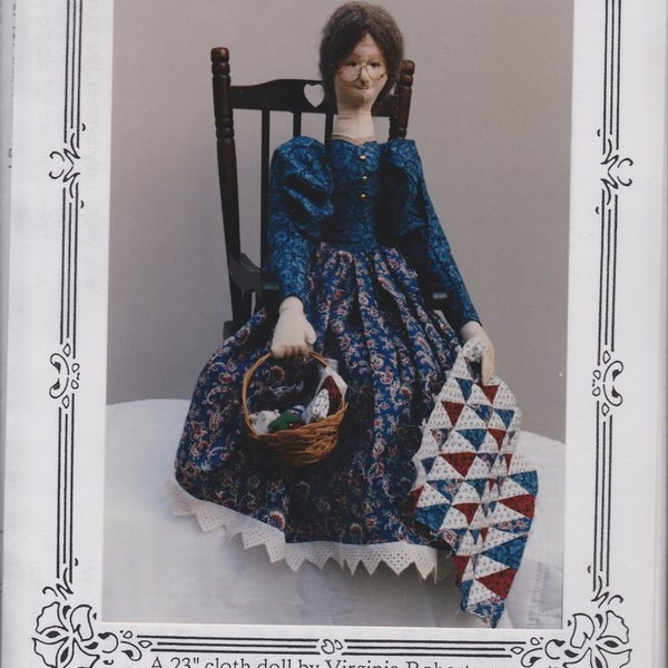 Myrtle Edna from Ozark County Quilt Factory - A 23 Inch Cloth Doll by Virginia Robertson - A Decorative Country Doll - Primitive