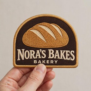 Custom Bakery Name Embroidered Patch: Personalized Sourdough Bread Logo