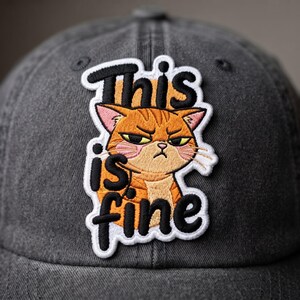 Grumpy Cat Embroidered Patch: Funny Orange Tabby Meme Iron On