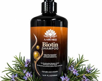 AARUMEE Biotin Shampoo with Rosemary Oil, Tea Tree Oil Plant  | Sulfate-Free Shampoo for Men, Women | Nourishes Scalp | 16.91 fl oz (500 mL)