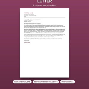 Career Change to Nursing Cover Letter Template