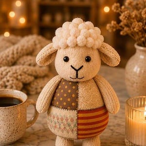 Patron de couture de mouton en peluche | Modèle de jouet agneau en peluche (téléchargement PDF)