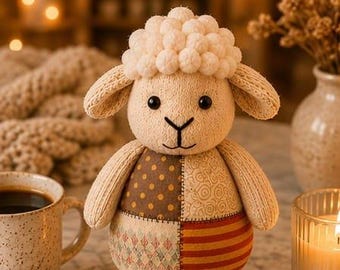 Patron de couture de mouton en peluche | Modèle de jouet agneau en peluche (téléchargement PDF)