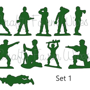 Toy Army Men Wall Decals – Set of Vinyl Soldier Stickers for Boys Room, Nursery Decor, Military Wall Art, Removable Kids Wall Decals
