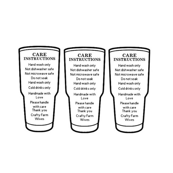 Custom Tumbler Care Cards | Cup Care Cards | Expoxy | Handwash Care Cards |  Business supplies | tags