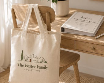 Foster Family Collective Tote Bag | Canvas Grocery Tote, Foster Mom Gift, Foster Parent Appreciation, Social Worker & CASA Gift