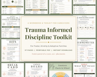 Trauma Informed Parenting Workbook | 57 Page Discipline Toolkit for Foster, Kinship and Adoptive Parents, Behavior Charts, Printable PDF