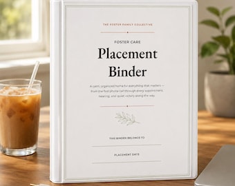 Printbare map voor plaatsing in een pleeggezin | Organisator voor pleegouders, medisch logboek, rechtbankverslag, contactgegevens van maatschappelijk werkers, 58 pagina's (A4-formaat PDF)