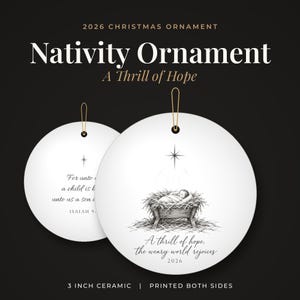 Adorno de la Natividad del Niño Jesús 2026, Un Pesebre de Esperanza, Adorno Navideño Cristiano, Recuerdo de Cerámica, Regalo Religioso
