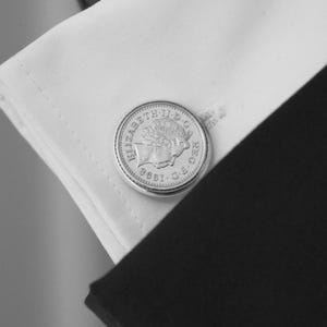 2005 - 21st Birthday or Anniversary - Coin Cufflinks (5p) | Silver or Gold Finish | Handmade Gift | Velvet Gift Box