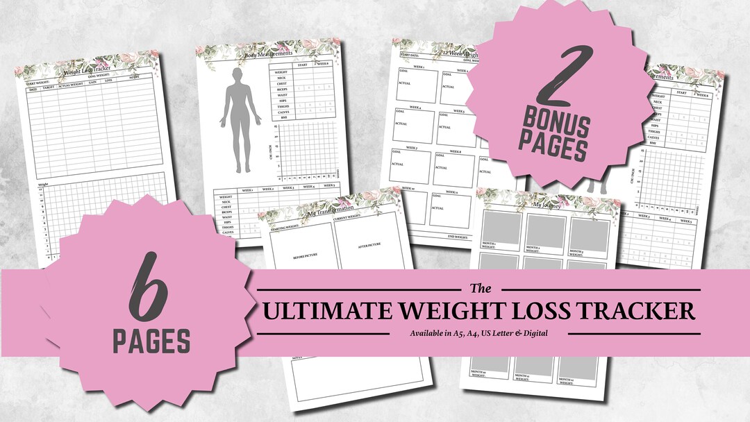 Weight Loss Tracker Printable Body Measurement Tracker - Etsy
