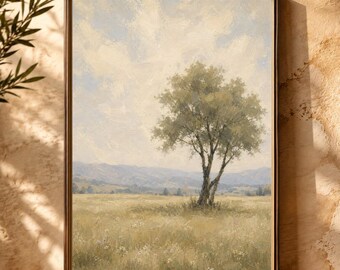 Italian Wall Art: Val d’Orcia Tuscan Countryside Oil Painting Print
