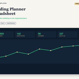 Wedding Planner Spreadsheet Google Sheets | Budget Tracker, Guest List, Vendors, Timeline, Seating Chart, Excel