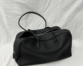 Soft Leather Top Handle Bag, Classic Minimal Tote Bags, Large Leather Tote, beau shoulder bag