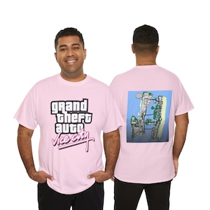 GTA Vice City Map T-Shirt – Retro Gaming Tee, Double-Sided Logo Print