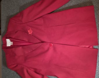 Blazer rojo vintage de Mary Kay Career Apparel, talla 4 Petite F2
