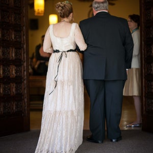 Ivory Lace Wedding Dress, Open Back Wedding Dress, Lace Bridal Dress, Lace Bridal Gown, Lace Wedding Gown, Soft Lace Boho Ivory Bride Dress image 9