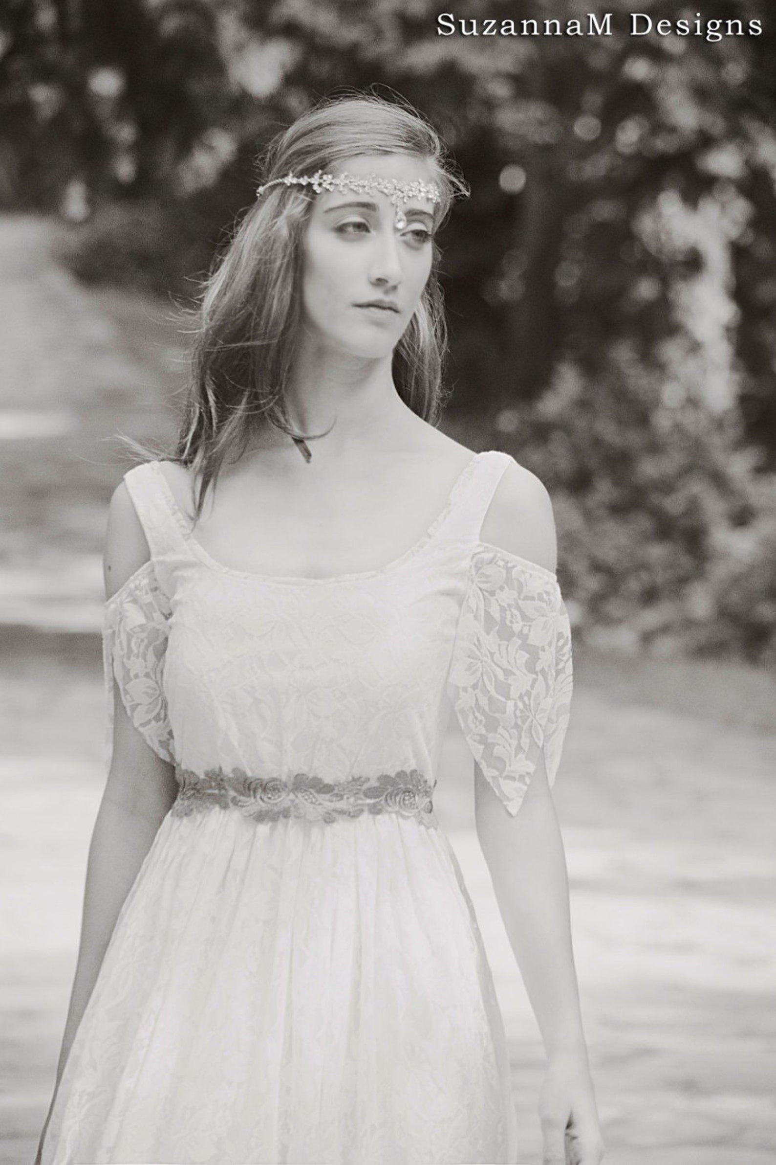 Boho Wedding Dress, Bohemian Bridal Gown, Long Wedding Dress, Gypsy