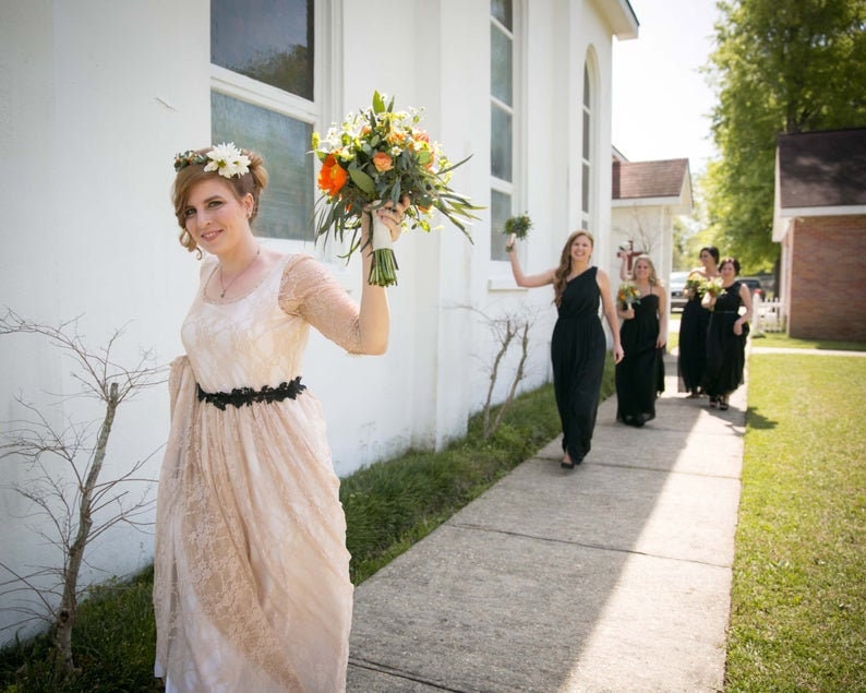 Boho Ivory Lace Long Brides Wedding Dress, Bohemian Wedding Dresses, Boho Bridal Dress, Boho Bridal Gown, Boho Summer Bohemian Wedding Gown image 4