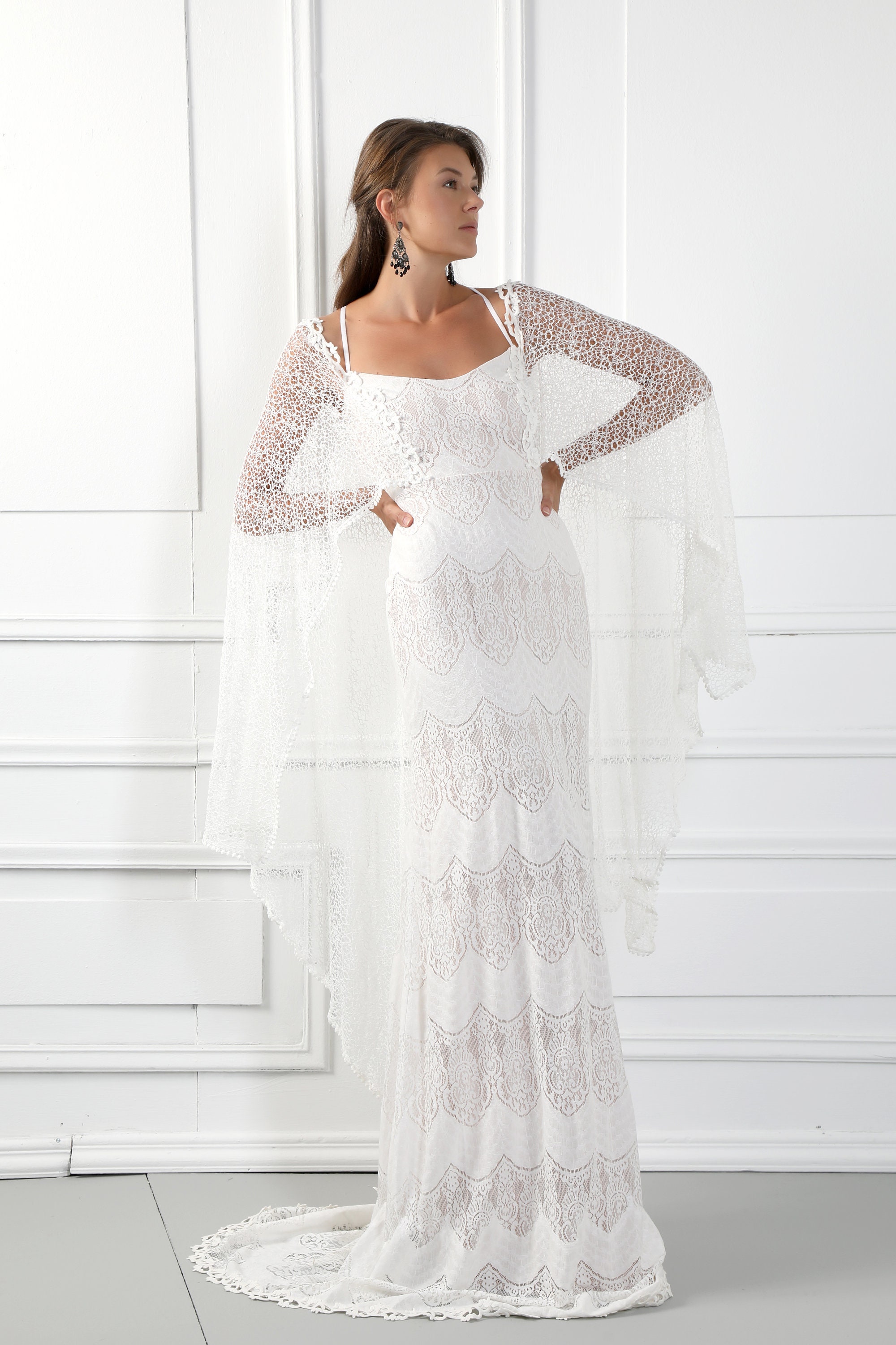 MICHELANGELA 2 Bat Sleeve Lace Net 