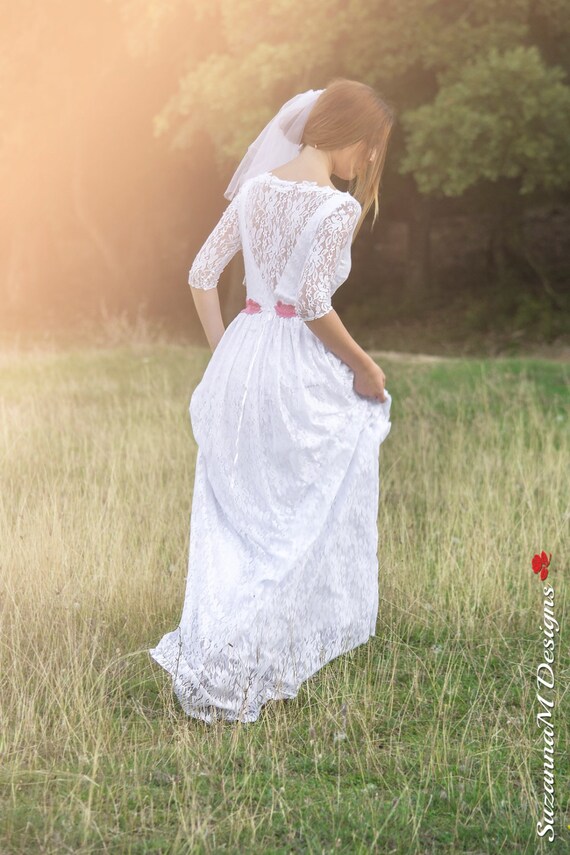 etsy bohemian white dress