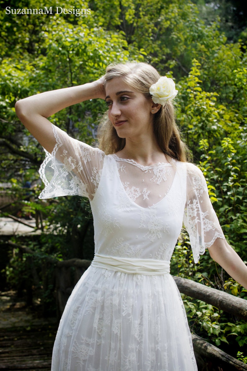 Boho Hippie Ivory Soft Lace Wedding Dress for Brides Ivory - Etsy