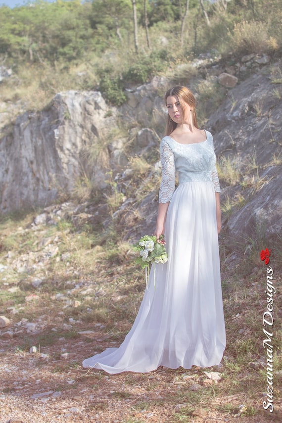 Abito da sposa lungo Abito da sposa anni 50 Abito da sposa Blu