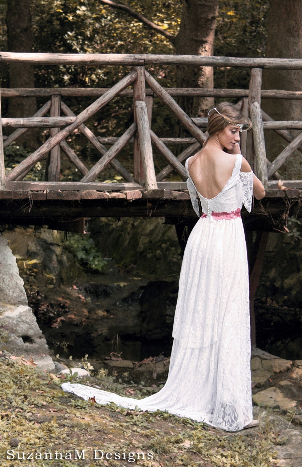 Boho Wedding Dress, Bohemian Bridal Gown, Long Wedding Dress, Gypsy