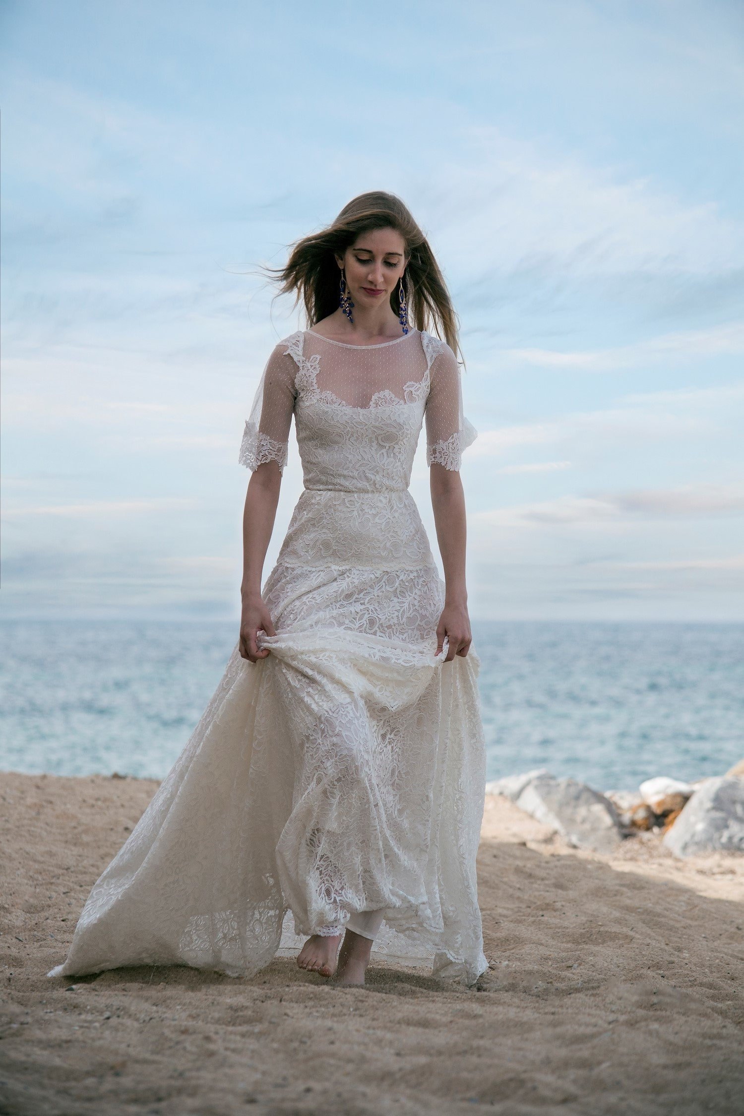 Boho Wedding Dress Ivory Lace SuzannaM Designs Wedding Dress | Etsy