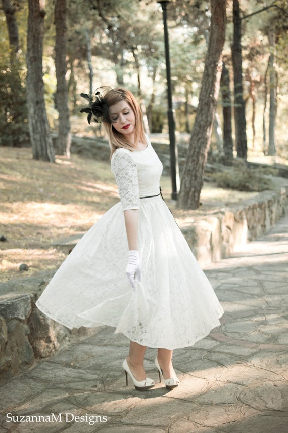 short 50s wedding dress