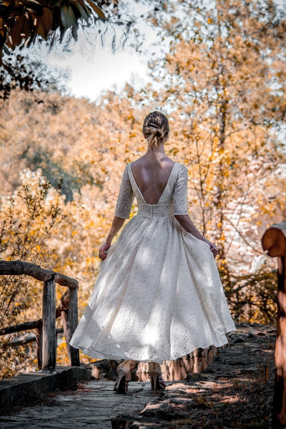 1950's Cream Lace Vintage Dress