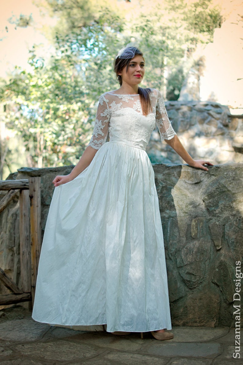 Wedding Gown Long Wedding Dress Ivory Wedding Dress Etsy