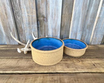 Handmade Rustic Pet Bowls with swirl