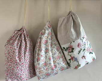 Floral Drawstring Bags - bathroom storage - travel and holiday solutions